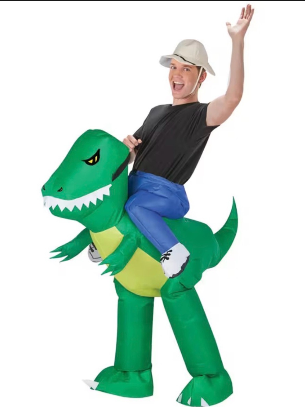 NWT Inflatable Green T-Rex Ride-On Adult Costume (can also fit taller children)